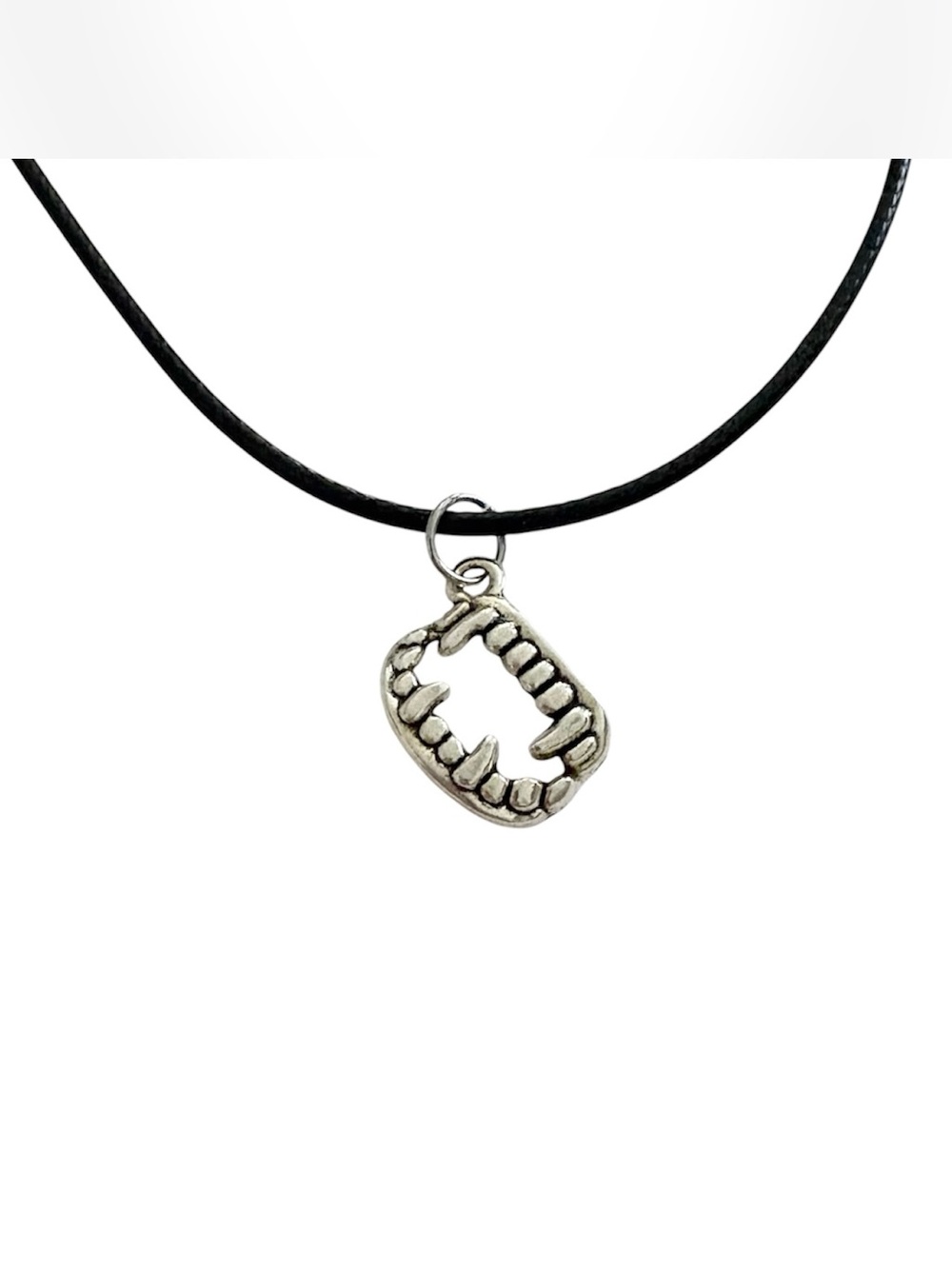 Silver Vampire Fangs Necklace